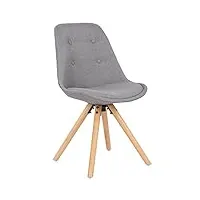 woltu 1 x chaise de salle à manger en lin bh54gr-1 chaise de salon chaise de cuisine structure en bois massif,gris