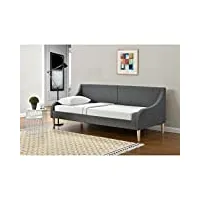 divan Élégant canapé convertible en lit moderne confortable lit simple tissu polyester 215 x 100 x 90 cm gris foncé