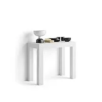 mobili fiver, table console extensible first, frêne blanc, 90 x 45 x 75 cm, mélaminé/aluminium, made in italy