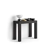 mobili fiver, table console extensible first, frêne noir, 90 x 45 x 75 cm, mélaminé/aluminium, made in italy