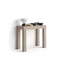 mobili fiver, table console extensible first, chêne, 90 x 45 x 75 cm, mélaminé/aluminium, made in italy