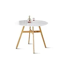 designetsamaison table à manger ronde scandinave en bois 100cm - umbria