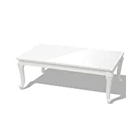 vidaxl table basse 115x65x42 cm mdf blanc brillant table d'appoint de salon