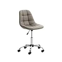clp chaise de bureau emil similicuir i siège matelassé i pivotante i support métal chromé à 5 roulettes i assise rembourrée hauteur réglable, couleur:taupe