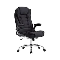 clp fauteuil de bureau thor xxl en tissu i chaise de bureau rembourrée pivotante avec accoudoirs i hauteur réglable i poids admis max. 150 kg, couleur:noir