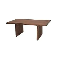 massivmoebel24.de table basse 120x70cm - bois massif d'acacia laqué (brun classique) - design naturel - pure acacia #005