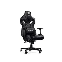 diablo x-fighter gaming chaise accoudoirs réglables 3d coussin lombaire mécanisme d'inclinaison cuir artificiel perforé noir