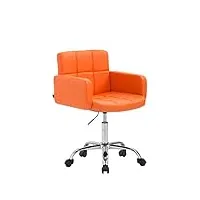 tabouret de travail ergonomique los angeles - réglable en hauteur rembourré en similicuir - chaise de bureau à roulettes avec dossier et repose-pied - couleurs au choix:, couleur:orange