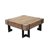 table basse de salon hwc-a15, sapin massif rustique 40x90x90cm