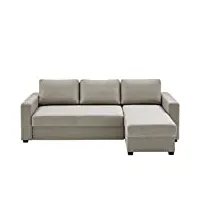 atlantic home collection canapé tiroir de lit, polyester, gris chaud, l-form sofa dublin