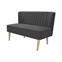 vidaxl canapé meuble sofa pour salon bureau 117 x 55,5 x 77 cm tissu gris foncé