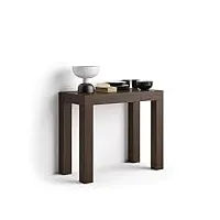 mobili fiver, table console extensible first, noyer, 90 x 45 x 75 cm, mélaminé/aluminium, made in italy