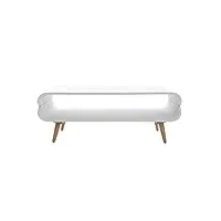 miliboo table basse rectangulaire scandinave blanc et bois clair l100 cm takla