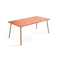 oviala palavas - table de jardin rectangulaire en métal orange