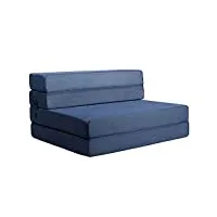 milliard- matelas en mousse pliant de 11,5 cm, futon polyuréthane pliable/lit fauteuil - single bleu (190 cm x 90 cm)