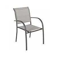 hesperide hes-149170 fauteuil de jardin en texaline piazza tonka, aluminium traité époxy, noisette/taupe, taille unique