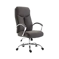 clp fauteuil de bureau xl vaud rembourré tissu | chaise de bureau réglable en hauteur pivotante avec accoudoirs | fauteuil de travail ergonomique | poids admis 136 kg: gris foncé