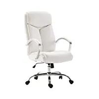 fauteuil de bureau vaud xl similicuir i chaise de bureau avec accoudoirs i ajustable pivotante | piètement métal chromé, couleur:blanc