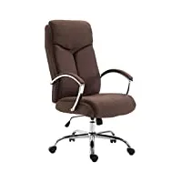 clp fauteuil de bureau xl vaud rembourré tissu | chaise de bureau réglable en hauteur pivotante avec accoudoirs | fauteuil de travail ergonomique | poids admis 136 kg: marron