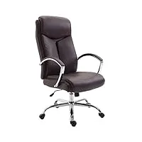 fauteuil de bureau vaud xl similicuir i chaise de bureau avec accoudoirs i ajustable pivotante | piètement métal chromé, couleur:marron