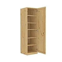 erst-holz armoire en pin massif, 1 porte, 5 étagères, verrouillable 90.60-45