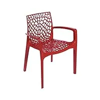 grand soleil grandsoleil upon gruvyer fauteuil empilable, polypropylène, rouge, 53 x 58 x 81 cm
