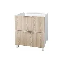 berlioz creations ct8bf meuble bas de cuisine avec 2 tiroirs frêne 80 x 52 x 83 cm, fabrication 100% française