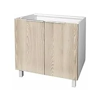 berlioz creations cp8bf meuble bas de cuisine avec 2 portes frêne 80 x 52 x 83 cm, fabrication 100% française