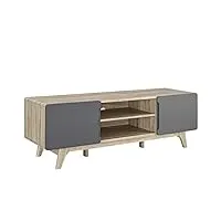 modway tread mi-century meuble tv moderne 59 pouces, 59 pouces, gris naturel