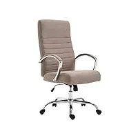 fauteuil de bureau ergonomique valais xl en tissu i chaise de bureau réglable en hauteur pivotante i assise rembourrée, couleur:taupe