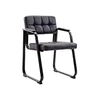 chaise visiteur canada b i assise et dossier rembourré revêtement similicuir i chaise de cuisine chic avec accoudoirs, couleur:noir