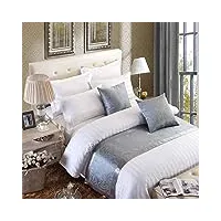osvino chemin de lit satin bed runner décoratif classique coureurs de lit lisse et doux, gris argenté 210x50cm pour 150cm lit