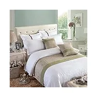osvino chemin de lit double vert en lin bed runner décoratif coureurs de lit plante, vert 180x50cm pour 120cm lit
