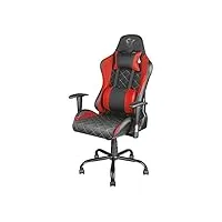 trust gaming gxt 707r resto chaise gaming, fauteuil bureau, fauteuil, pivotement total sur 360°, chaise avec coussins amovibles, châssis construit en métal robuste – rouge