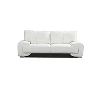 meublo canapé fixe 2 places simili cuir 190 x 100 x 90 cm bureau florida lux (blanc)