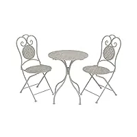 vidaxl ensemble de bistro 3 pcs table et chaises de salle à manger salon de jardin mobilier de patio terrasse extérieur acier gris