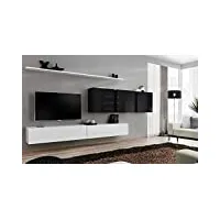 asm ensemble tv mural - 5 éléments - noir et blanc