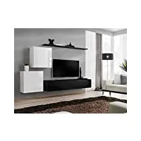 asm ensemble tv mural - 4 éléments - blanc et noir