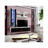 banc tv avec led - 4 éléments - noir et blanc