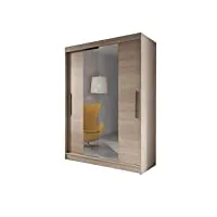 meublo armoire, penderie avec 2 portes coulissantes (l x h x p): 150x200x61 lara 01 (sonoma)