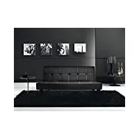 bagno italia canapé lit inclinable 180 x 97 x 36 en simili cuir noir 3 places avec méchanisme anti basculement