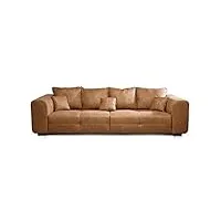 cavadore mavericco grand canapé love seats, microfibre, aspect cuir : cognac, big sofa