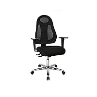 topstar free art chaise de bureau pivotante à hauteur réglable avec accoudoirs chromé, polypropylène, polyester., noir/noir, 61 x 65 x 127 cm