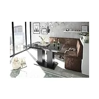mystylewood olga banc d'angle en cuir synthétique avec table en colonne noir 168 x 128r