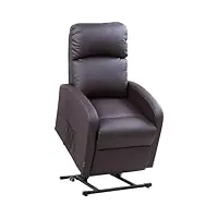 astan hogar confort lift up fauteuil relax avec manuel inclinaison. système murale zéro, rembourrage polyuréthane pur 25kgs/m3, chocolat, compact