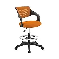 modway thrive chaise de bureau haute chaise de bureau réglable orange