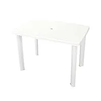 vidaxl table de jardin 101 x 68 x 72 cm plastique blanc