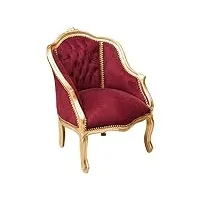 biscottini fauteuil style baroque 80x63x57 cm | patriculaire fauteuil louis xvi | chaise baroque en bois massif