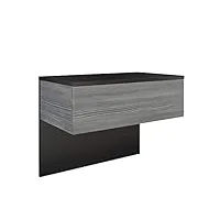 vladon table de chevet sleep, table de nuit à fixation murale avec tiroir, noir mat/avola-anthracite (60 x 46 x 35 cm)