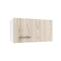 berlioz creations prima pg6shf meuble haut de cuisine sur hotte, 1 porte décors frêne structuré 60 x 33,3 x 35 cm, fabrication 100% française
